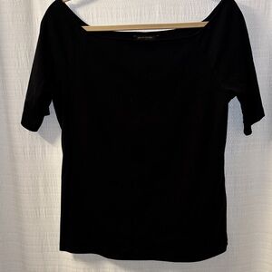 Banana Republic Off Shoulder Black Short Sleeve Top